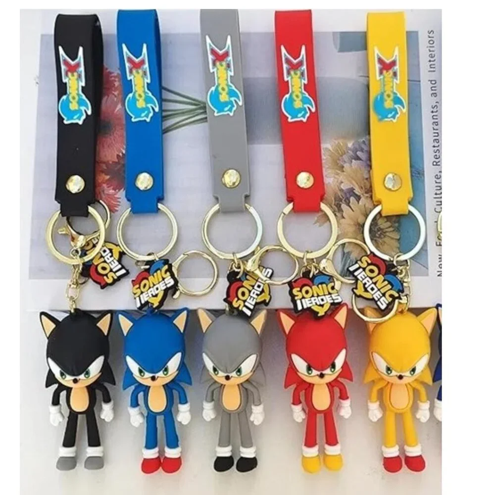 Sonic the Hedgehog Yellow Figure Keychain Strap Backpack Bag Charm - Yellow